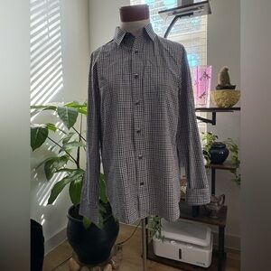 Michael Kors Black and White Gingham Shirt